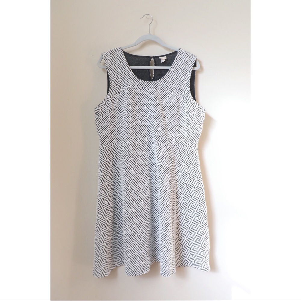 merona black and white dress